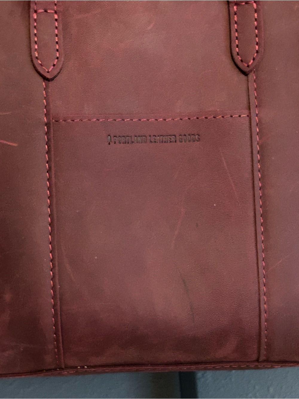 Portland Leather Lola Tote in Merlot - Picture 3 of 5
